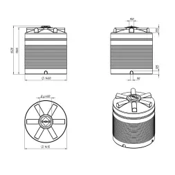 Емкость пластиковая для хранения удобрений (КАС/ЖКУ) ЭКОПРОМ ЭВЛ, 2000 л, красный [4017.2000.101.000]