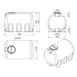 Емкость КАС 2000 H красный