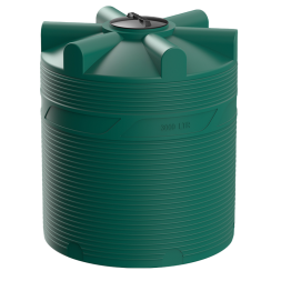 Емкость (резервуар) пластиковая вертикальная с крышкой, 3000 л, зеленый [TV3000S2]