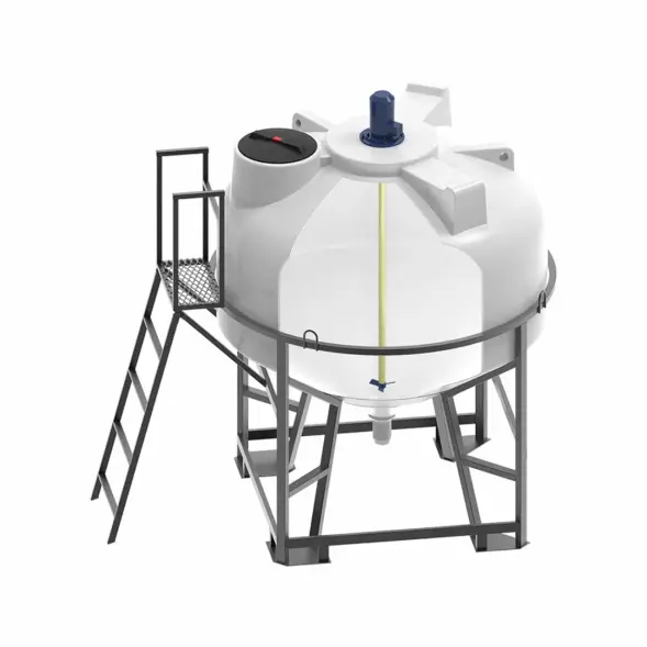 Емкость ЦКТ 3000л с патрубком 90мм белая в обрешетке с лестницей