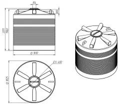 Емкость пластиковая для хранения удобрений (КАС/ЖКУ) ЭКОПРОМ ЭВЛ, 5000 л, красный [110.5002.101.0]