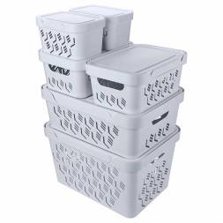 Ящик с крышкой универсальный Deluxe, 1,9л, светло-серый