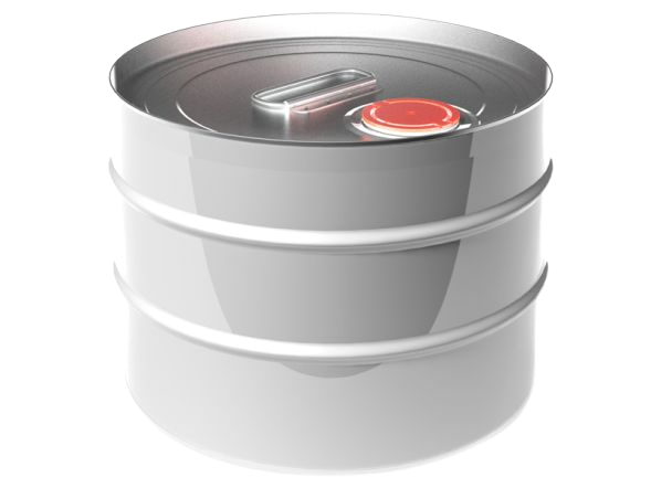 Бочка металлическая с ребром жесткости и крышкой берикап 57 мм, 10 л, белый [БМ 10 с ребром]