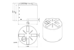 Емкость пластиковая для хранения удобрений (КАС/ЖКУ) ЭКОПРОМ TH, 5000 л, красный [107.5003.101.0]
