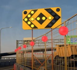 Щит сигнальный дорожный, М02, 2260x1210 мм, 55 кг, 12В/24В