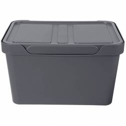 Ящик с крышкой универсальный Luxe, 18л, серый