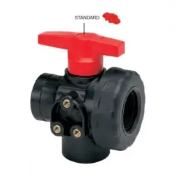 Кран шаровый G2 3-ходовой ВР-ВР-ВР пластик Италия