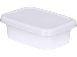 Контейнер пластиковый прямоугольный под запайку, 200мл, белый, КНС6