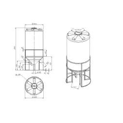 Емкость ФМ 2000 л под плотность до 1,2 г/см3 белая в обрешетке