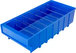 Контейнер полочный пластиковый, 400x185x100 мм, 7.4 л, синий [6003]