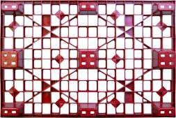 Паллет (поддон) пластиковый перфорированный на 9-ти ножках вкладываемый, 1200х800х160 мм, красный [TR 1208 L]