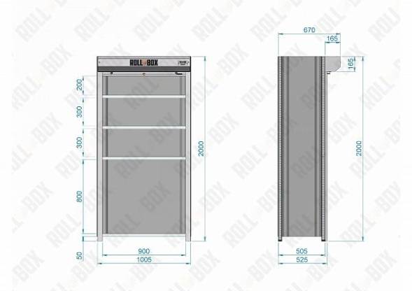 Металлический роллетный шкаф ROLL-BOX SIMPLE 10.05.5.V1