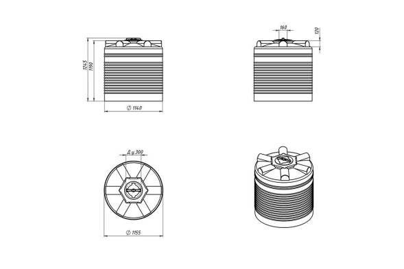 Емкость ЭВЛ 1000 л