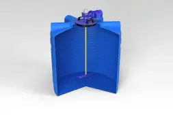 Емкость ЭВЛ 1000 синий с лопастной мешалкой