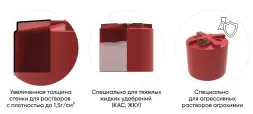 Емкость для хранения жидких минеральных удобрений (КАС, ЖКУ и др) ЭКОПРОМ 10000 T, 10000 л, красный [107.1002.101.0]