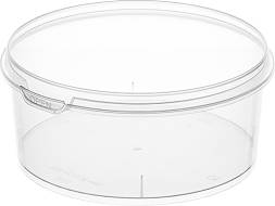 Контейнер п/п 0,385л. круглый, d-118мм, с прозрачной крышкой цв. прозрачный(прозрачный)