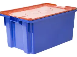 Ящик пластиковый сплошной, 600x400x315 мм, 52 л, синий [601-1 SP]